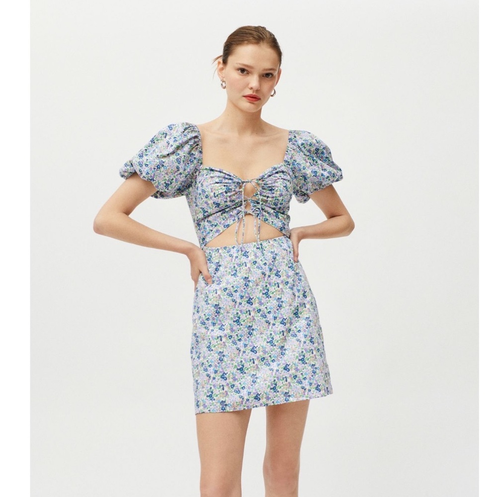 Another Girl Lace-up Mini Dress